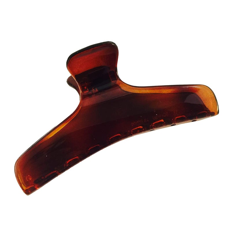 Parcelona French Flat Tortoise Shell Large Salon Covered Spring Jaw Hair Claw Clip Clutcher Clamp - Image 1
